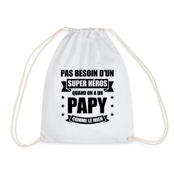 PAPY SUPER-HÉROS - Sac de sport léger - blanc - Devant
