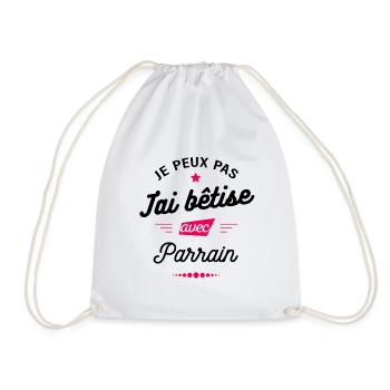 JE PEUX PAS J'AI BÊTISE AVEC PARRAIN - Sac de sport léger - blanc - Devant