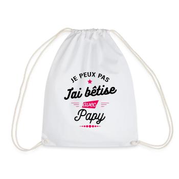 JE PEUX PAS J'AI BÊTISE AVEC PAPY - Sac de sport léger - blanc - Devant
