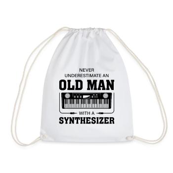 Old man Synthesizer musicien de musique keyboard - Sac de sport léger - blanc - Devant