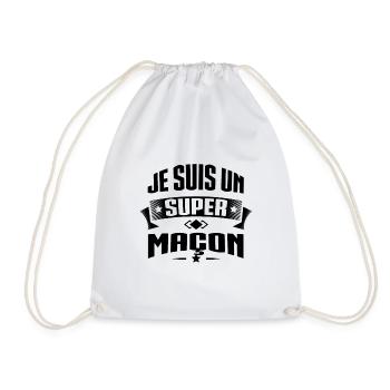 SUPER MAÇON - Sac de sport léger - blanc - Devant