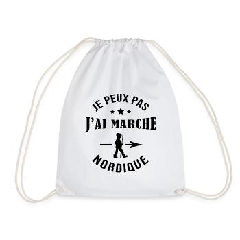 JE PEUX PAS J'AI MARCHE NORDIQUE - Sac de sport léger - blanc - Devant