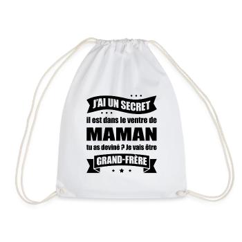 J'AI UN SECRET - JE VAIS ÊTRE GRAND FRÈRE - Sac de sport léger - blanc - Devant