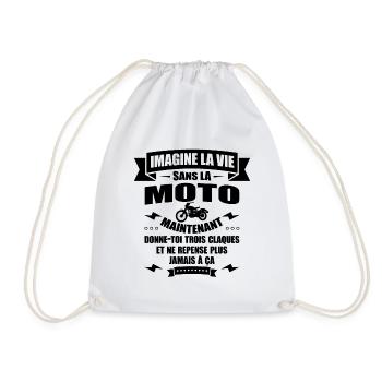 IMAGINE LA VIE SANS LA MOTO - Sac de sport léger - blanc - Devant