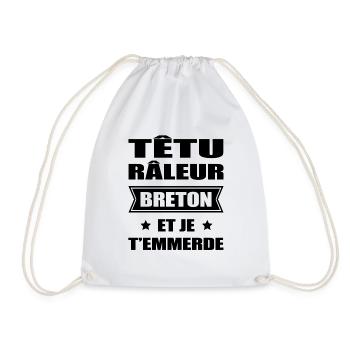 TÊTU RÂLEUR BRETON - Sac de sport léger - blanc - Devant