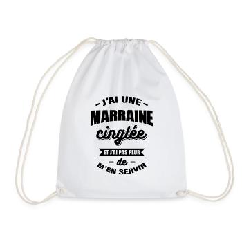 J'AI UNE MARRAINE CINGLÉE - Sac de sport léger - blanc - Devant
