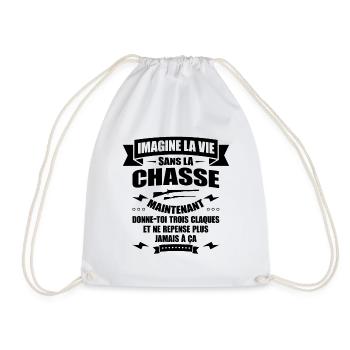 IMAGINE LA VIE SANS LA CHASSE - Sac de sport léger - blanc - Devant