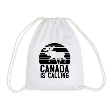 Canada is calling gift flag Canadian - Drawstring Bag - white - Front