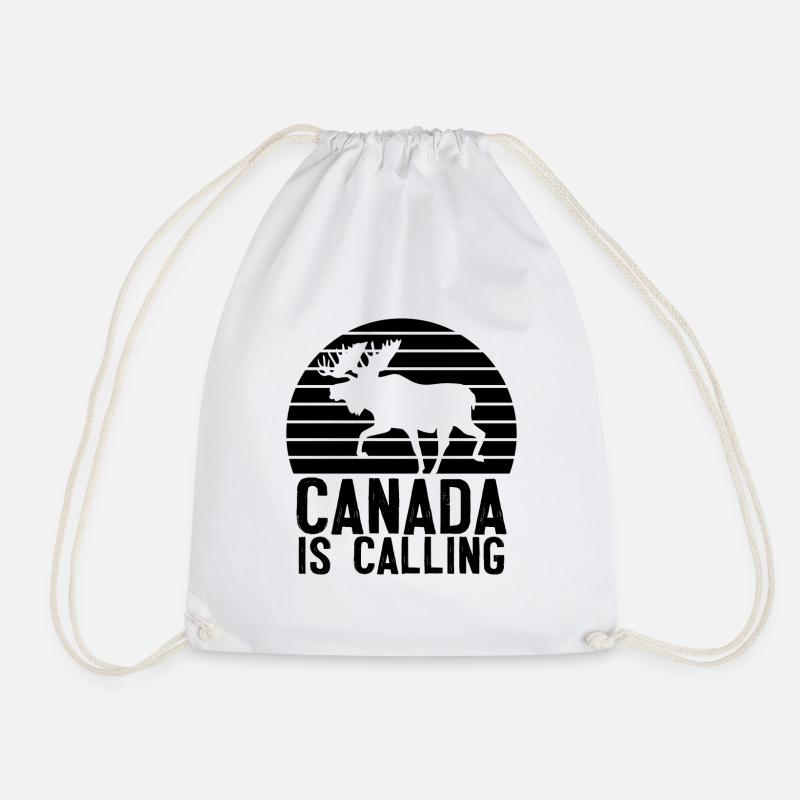 Canada is calling Geschenk Flagge Kanadisch - Turnbeutel - Weiß