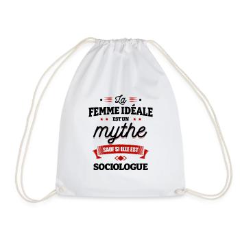 LA FEMME IDÉALE EST UNE SOCILOGUE - Sac de sport léger - blanc - Devant