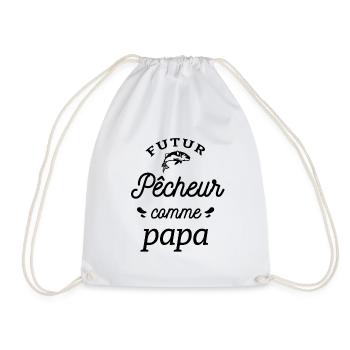 FUTUR PÊCHEUR COMME PAPA - Sac de sport léger - blanc - Devant