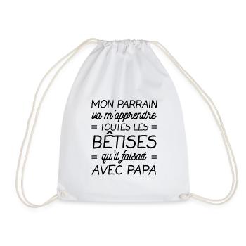 MON PARRAIN VA M'APPRENDRE LES BÊTISES - Sac de sport léger - blanc - Devant