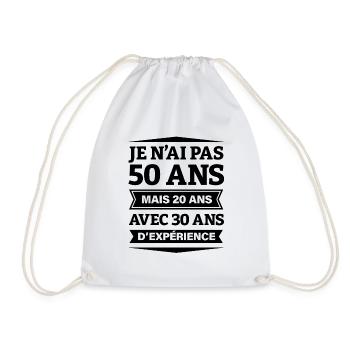 ANNIVERSAIRE 50 ANS AVEC 30 ANS D'EXPÉRIENCE - Sac de sport léger - blanc - Devant