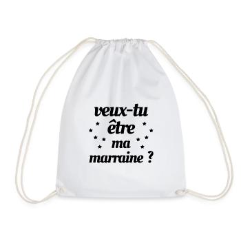 VEUX TU ÊTRE MA MARRAINE ? - Sac de sport léger - blanc - Devant