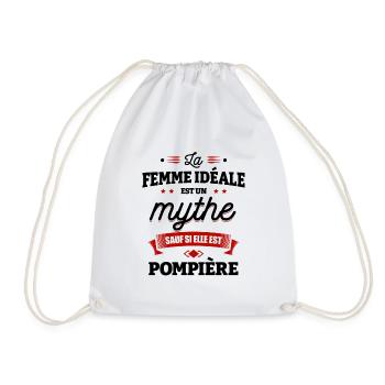 LA FEMME IDÉALE EST POMPIÈRE - Sac de sport léger - blanc - Devant