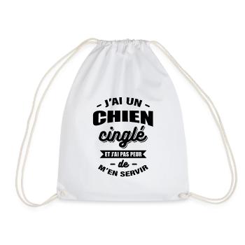 J'AI UN CHIEN CINGLÉ - Sac de sport léger - blanc - Devant