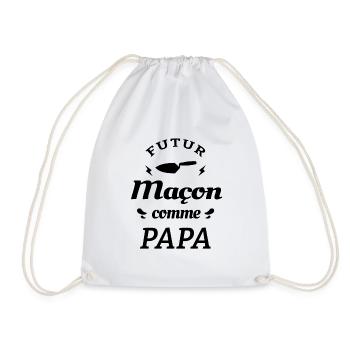 FUTUR MAÇON COMME PAPA - Sac de sport léger - blanc - Devant
