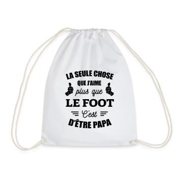 J'AIME LE FOOT ET ÊTRE PAPA - Sac de sport léger - blanc - Devant