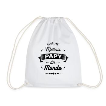 CERTIFIÉ MEILLEUR PAPY DU MONDE - Sac de sport léger - blanc - Devant