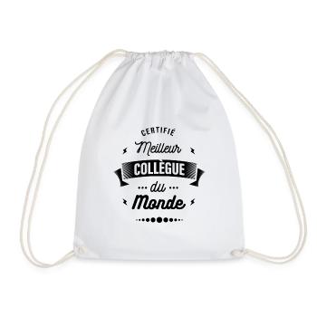 CERTIFIÉ MEILLEUR COLLÈGUE DU MONDE - Sac de sport léger - blanc - Devant