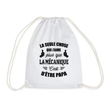 J'AIME LA MÉCANIQUE ET ÊTRE PAPA - Sac de sport léger - blanc - Devant