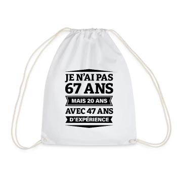 ANNIVERSAIRE 67 ANS AVEC 47 ANS D'EXPÉRIENCE - Sac de sport léger - blanc - Devant