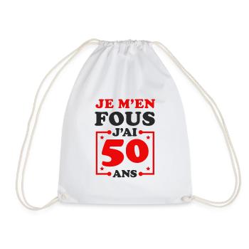 JE M'EN FOUS J'AI 50 ANS - Sac de sport léger - blanc - Devant
