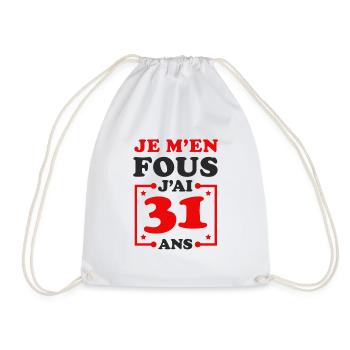JE M'EN FOUS J'AI 31 ANS - Sac de sport léger - blanc - Devant