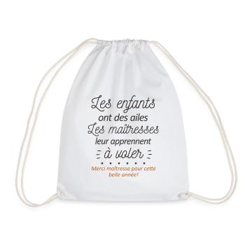 CADEAU MERCI MAITRESSE ENFANTS - Sac de sport léger - blanc - Devant