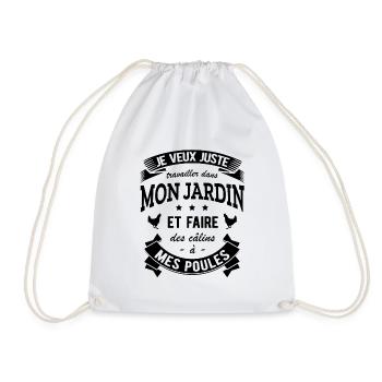 JARDIN JARDINIER HUMOUR POULES - Sac de sport léger - blanc - Devant