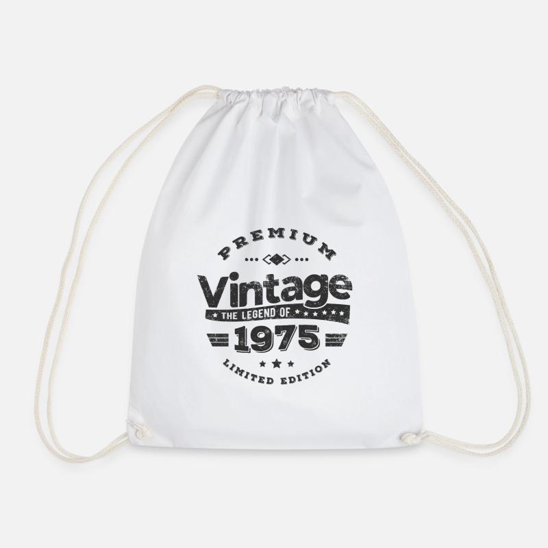 VINTAGE 1975 - Drawstring Bag - white