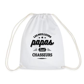 LES MEILLEURS PAPAS SONT CHASSEURS - Sac de sport léger - blanc - Devant