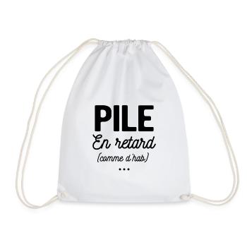 PILE EN RETARD COMME D'HAB - Sac de sport léger - blanc - Devant