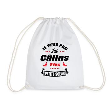JE PEUX PAS J'AI CÂLINS AVEC PETITE-SŒUR - Sac de sport léger - blanc - Devant