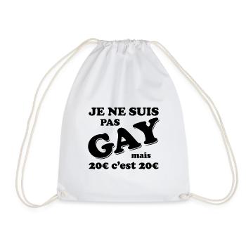 JE NE SUIS PAS GAY - Sac de sport léger - blanc - Devant