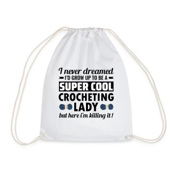 Crochet Crochet Crocheter Drôle - Sac de sport léger - blanc - Devant