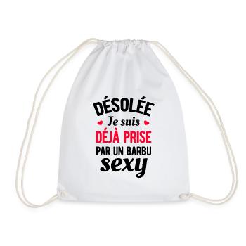 DÉSOLÉE JE SUIS DÉJÀ PRISE PAR UN BARBU SEXY - Sac de sport léger - blanc - Devant