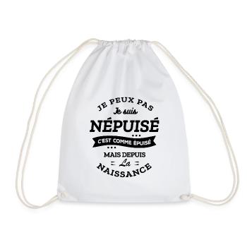 JE PEUX PAS JE SUIS NÉPUISÉ HUMOUR FATIGUE - Sac de sport léger - blanc - Devant