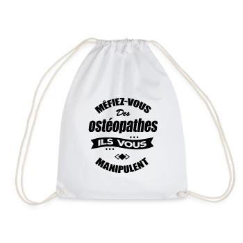 MÉFIEZ VOUS DES OSTÉOPATHES ILS VOUS MANIPULENT - Sac de sport léger - blanc - Devant