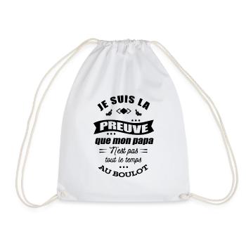 JE SUIS LA PREUVE QUE PAPA N'EST PAS AU TRAVAIL - Sac de sport léger - blanc - Devant