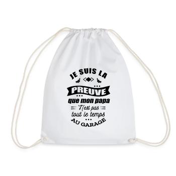 PREUVE ENFANT PAPA GARAGISTE - ENFANT GARAGISTE - Sac de sport léger - blanc - Devant