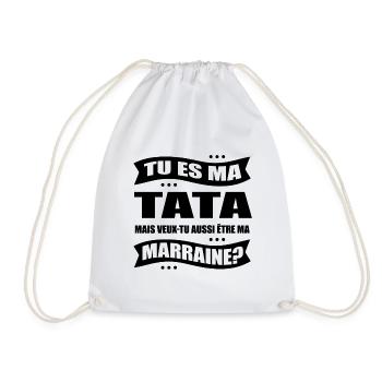 TATA VEUX TU ÊTRE MA MARRAINE ? - Sac de sport léger - blanc - Devant