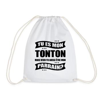 TONTON VEUX TU ÊTRE MON PARRAIN ? - Sac de sport léger - blanc - Devant