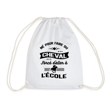 NÉ POUR FAIRE DU CHEVAL FORCÉ D'ALLER À L'ÉCOLE - Sac de sport léger - blanc - Devant
