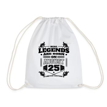 THE TRUE LEGENDS WERE BORN ON AUGUST 25 - Drawstring Bag - white - Front