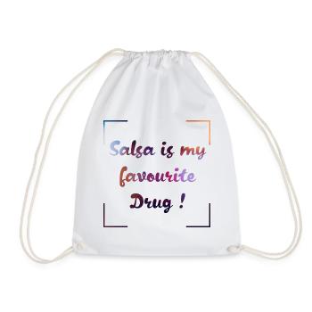 Salsa is my favourite Drug! - Turnbeutel - Weiß - Vorne