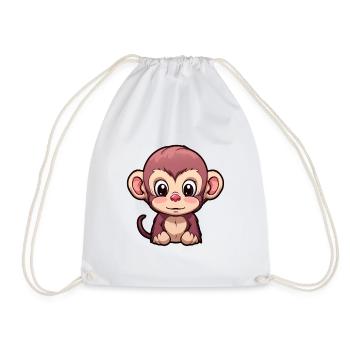 Monkey Baby - Drawstring Bag - white - Front