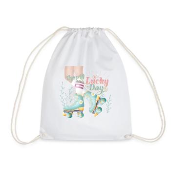 Roller Skating Girl - Drawstring Bag - white - Front