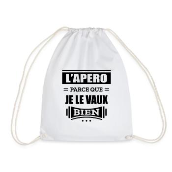 L'APÉRO PARCE QUE JE LE VAUX BIEN - Sac de sport léger - blanc - Devant