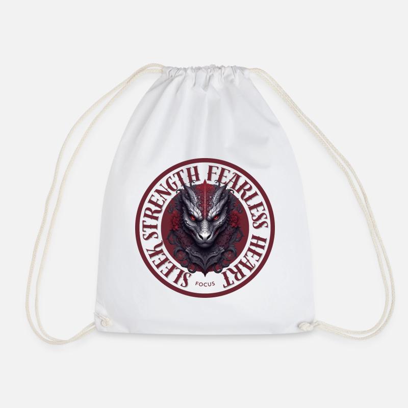 Sleek Strength, Fearless Heart - Drawstring Bag - white